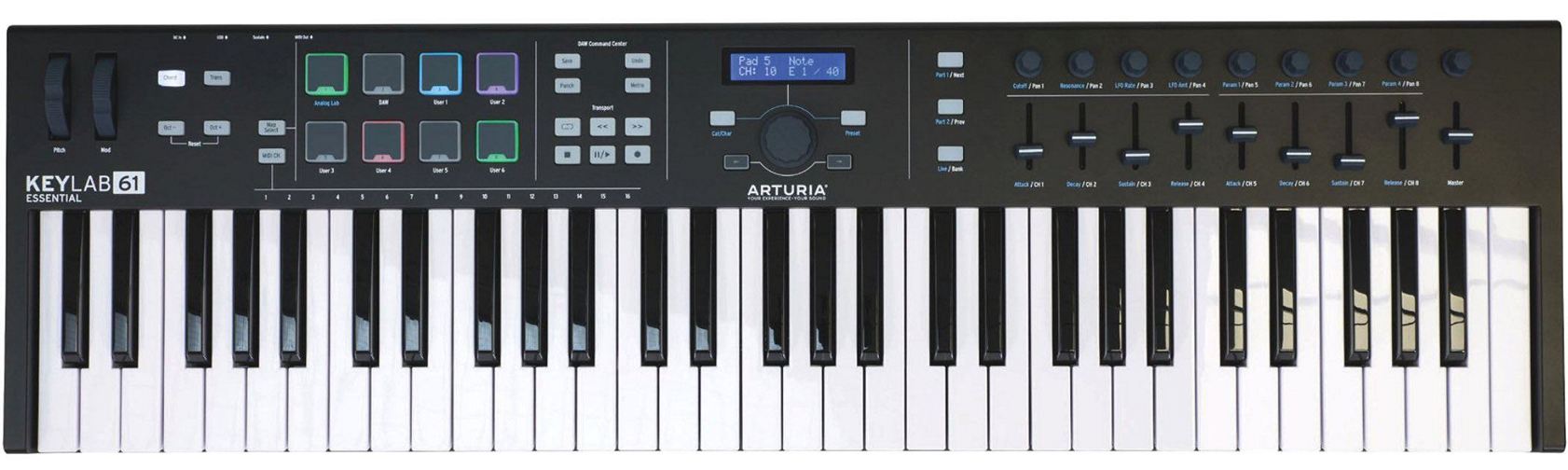 MIDI-контроллер ARTURIA KeyLab Essential 61 Black Edition купить по цене 28  560 руб. руб. в интернет-магазине Effect-sound.ru