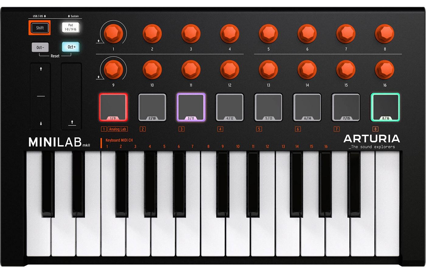 MIDI-клавиатура ARTURIA Minilab mkII Orange купить по цене 15 490 руб. руб.  в интернет-магазине Effect-sound.ru