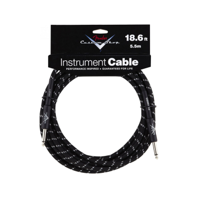 Гитарный кабель FENDER CUSTOM SHOP 18,6` INSTRUMENT CABLE BLACK TWEED