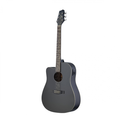 Леворукая электроакустическая гитара STAGG SA30DCE-BK LH
